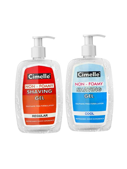 cimelle regular & cool non- foamy shaving gel, 500ml each, pack of 2 - 18022601 - Very Small Image - 1