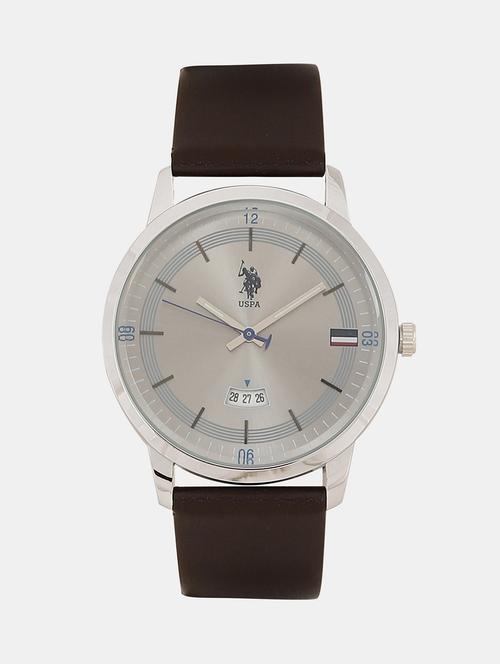 men grey and black leather strap analogue watch - 18022772 - Very Small Image - 1