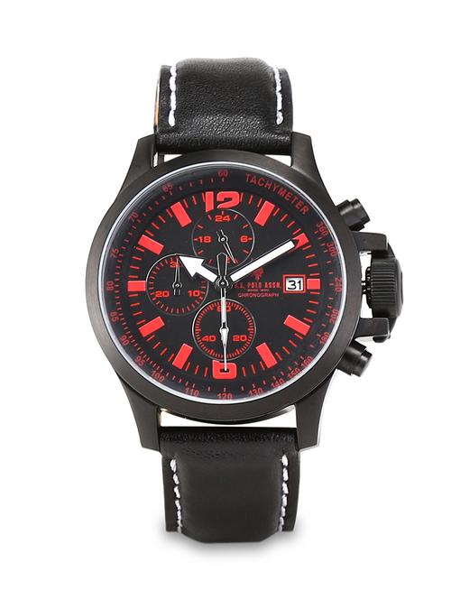 leather strap chronograph watch - 18022811 - Very Small Image - 1
