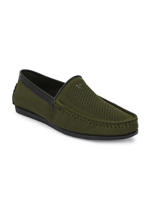green synthetic slip on loafers - 18023042 - Very Small Image - 1