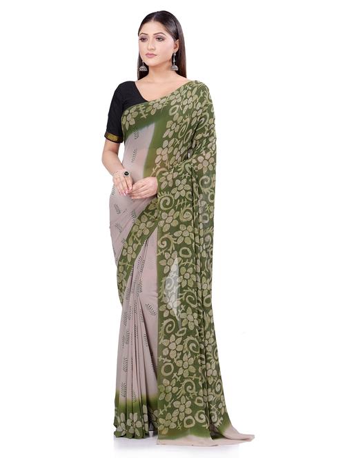 floral printed saree - 18023259 - Very Small Image - 1