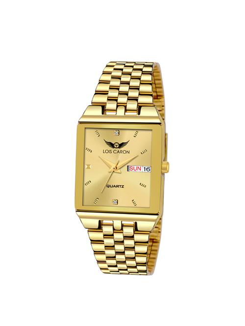 lcs-8499 original gold plated day & date functioning watch for boys analog watch - for men - 18023414 - Very Small Image - 1