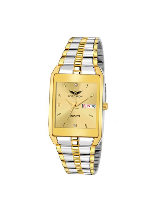 lcs-8508 original gold plated & two tone day & date functioning watch for boys analog watch - for men - 18023440 - Very Small Image - 1