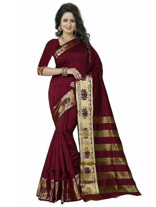 self design woven saree with blouse - 18023961 - Very Small Image - 1