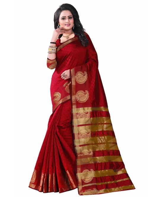 self design woven saree with blouse - 18023963 - Very Small Image - 1