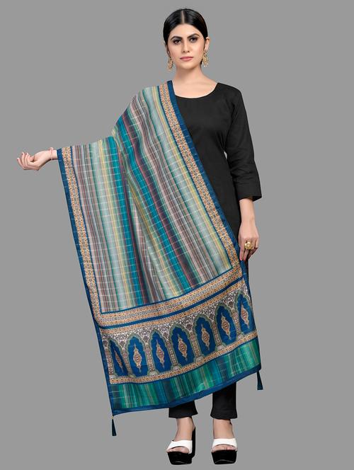 multi colored silk dupatta - 18024143 - Very Small Image - 1