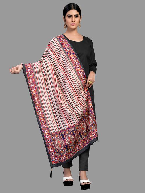 multi colored silk dupatta - 18024145 - Very Small Image - 1