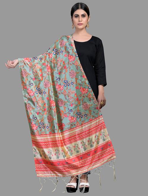 multi colored silk dupatta - 18024150 - Very Small Image - 1
