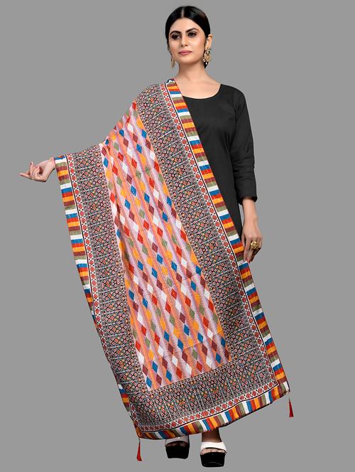 multi colored silk dupatta - 18024164 - Very Small Image - 1
