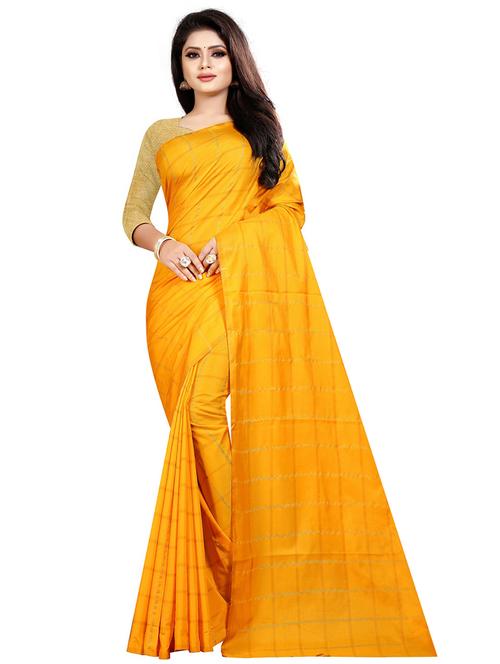 checkered chanderi saree with blouse - 18024220 - Very Small Image - 1