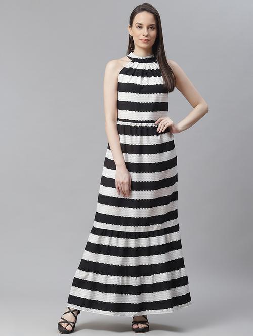 tie back striped a-line dress - 18024279 - Very Small Image - 1