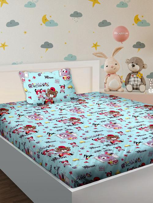 blue cotton bedsheet - 18024395 - Very Small Image - 1