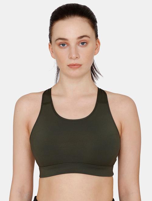 green solid sports bra - 18024507 - Very Small Image - 1
