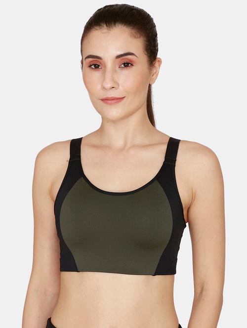 green solid sports bra - 18024509 - Very Small Image - 1
