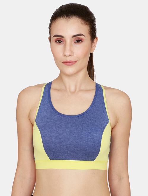 multi colored color block sports bra - 18024517 - Very Small Image - 1