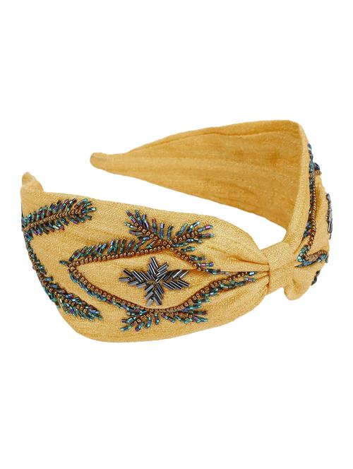 yellow abstract embellished headband - 18025390 - Very Small Image - 1
