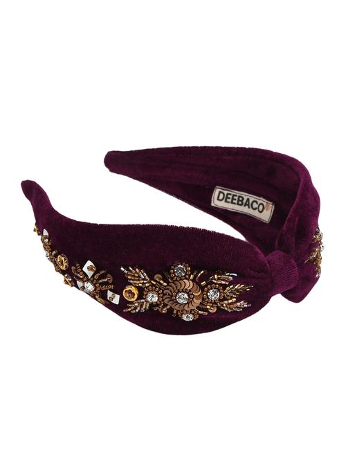 violet abstract embellished headband - 18025395 - Very Small Image - 1