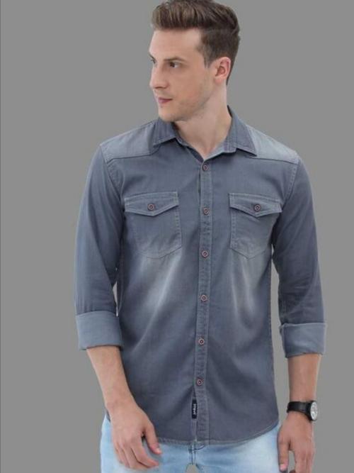 grey denim shirt - 18025558 - Very Small Image - 1