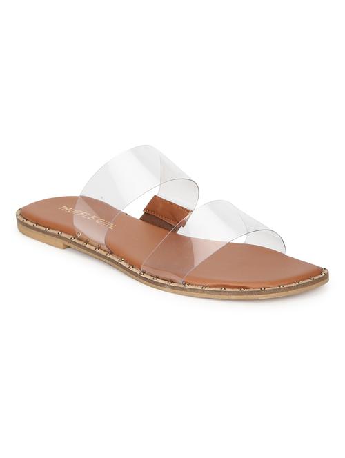 nude pu slip on sandals - 18025814 - Very Small Image - 1