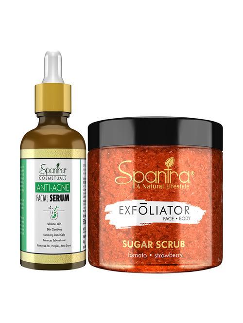 spantra sugar tomato strawberry, 125 gm & anti acne face serum, 50 ml pack of 2 - 18025905 - Very Small Image - 1