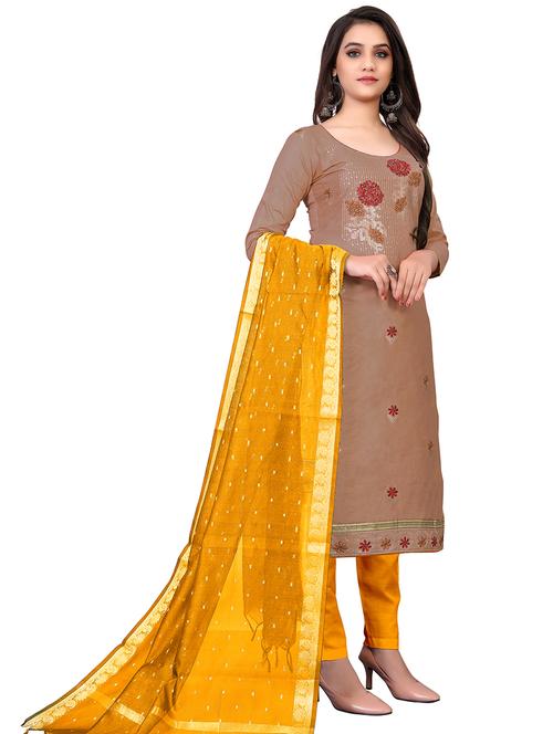 embroidered unstitched suit set - 18026138 - Very Small Image - 1