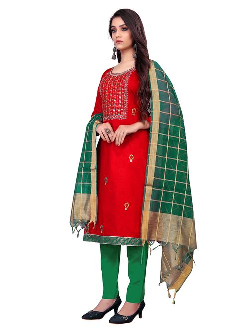 embroidered unstitched suit set - 18026142 - Very Small Image - 1