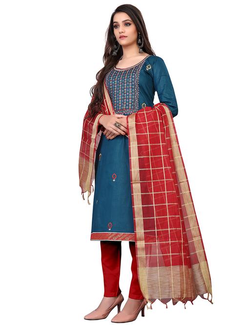embroidered unstitched suit set - 18026143 - Very Small Image - 1