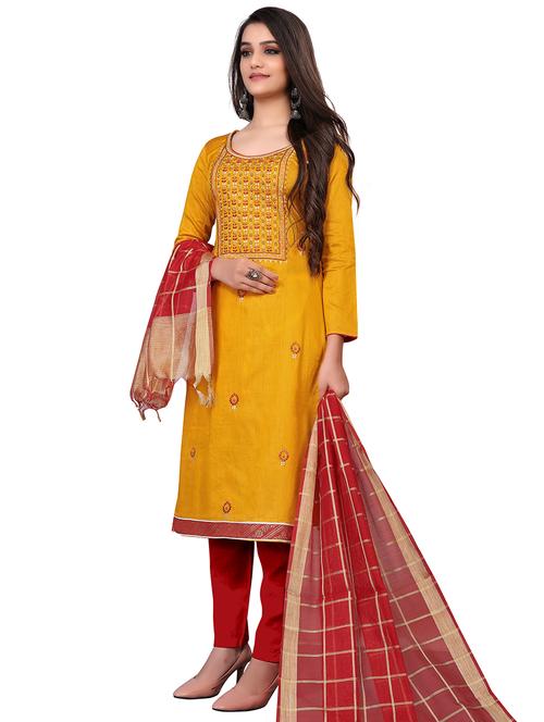 embroidered unstitched suit set - 18026144 - Very Small Image - 1