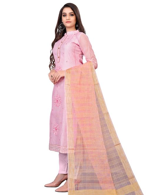 embroidered unstitched suit set - 18026146 - Very Small Image - 1