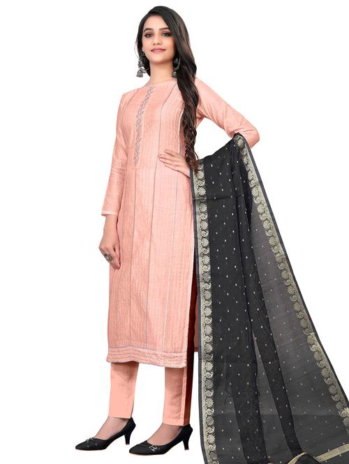 embroidered unstitched suit set - 18026156 - Very Small Image - 1