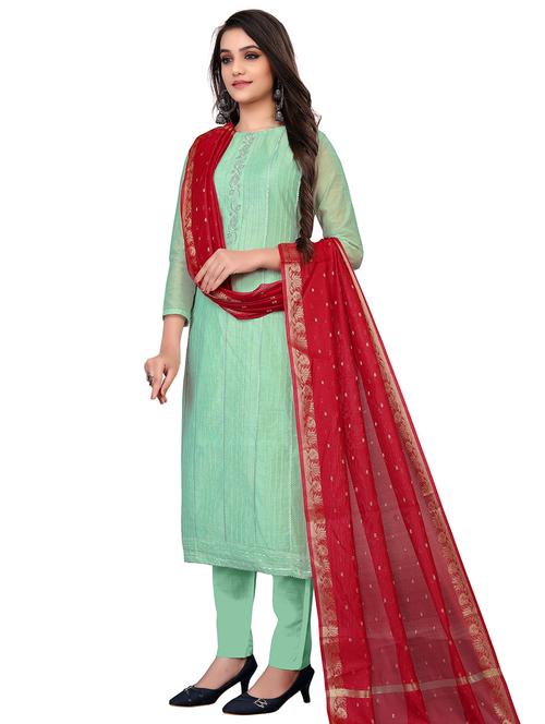 embroidered unstitched suit set - 18026157 - Very Small Image - 1