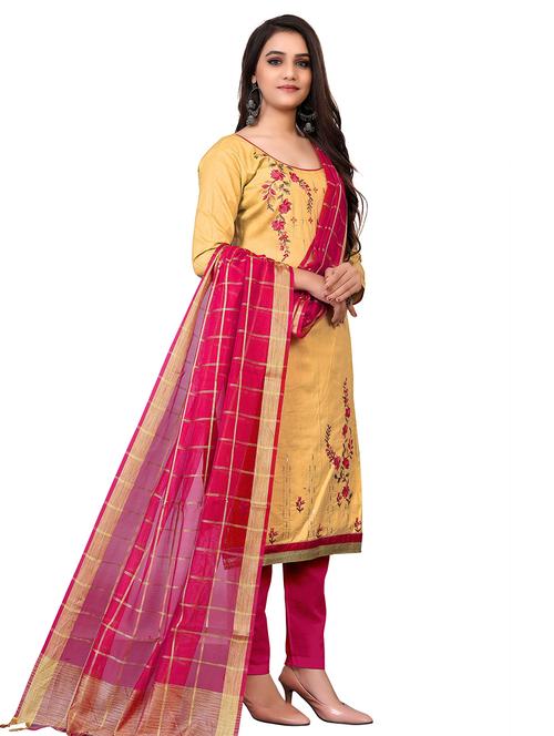 embroidered unstitched suit set - 18026159 - Very Small Image - 1