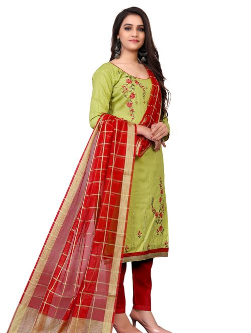 embroidered unstitched suit set - 18026160 - Very Small Image - 1