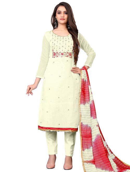 embellished unstitched suit set - 18026183 - Very Small Image - 1