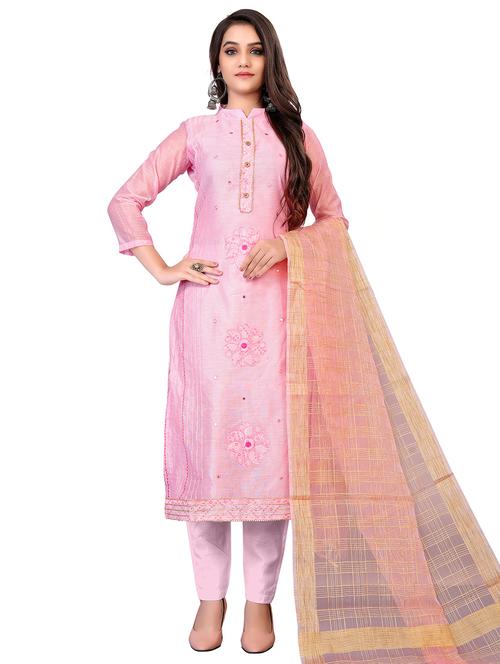 embroidered unstitched suit set - 18026195 - Very Small Image - 1