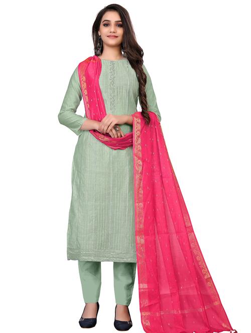 embroidered unstitched suit set - 18026204 - Very Small Image - 1