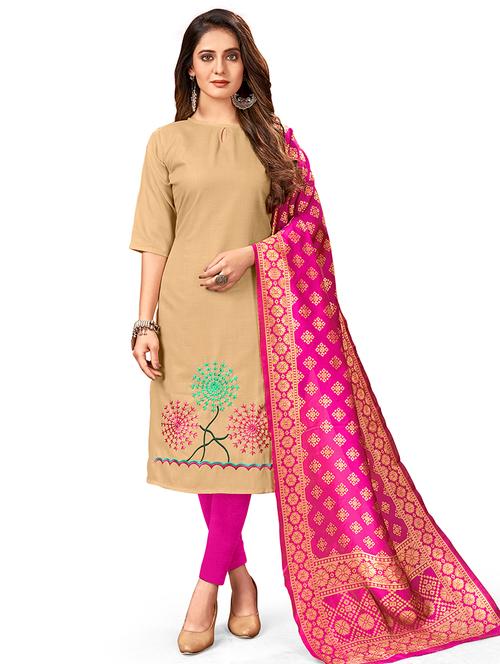 embroidered unstitched suit set - 18026215 - Very Small Image - 1