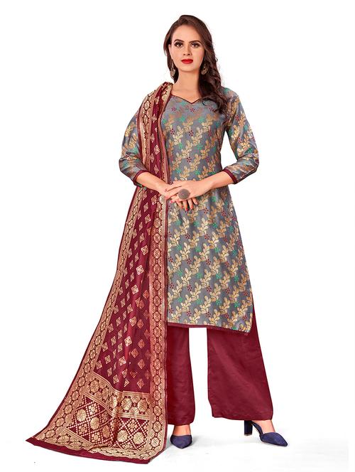 banarasi unstitched suit set - 18026224 - Very Small Image - 1