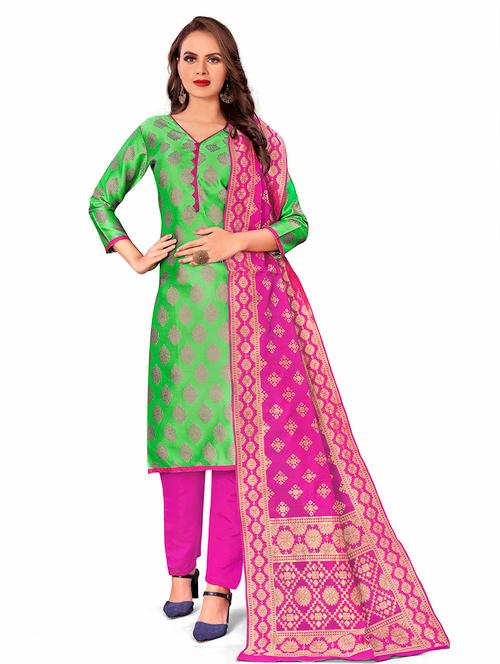 banarasi unstitched suit set - 18026229 - Very Small Image - 1