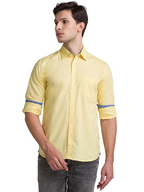 yellow solid casual shirt - 18026486 - Very Small Image - 1