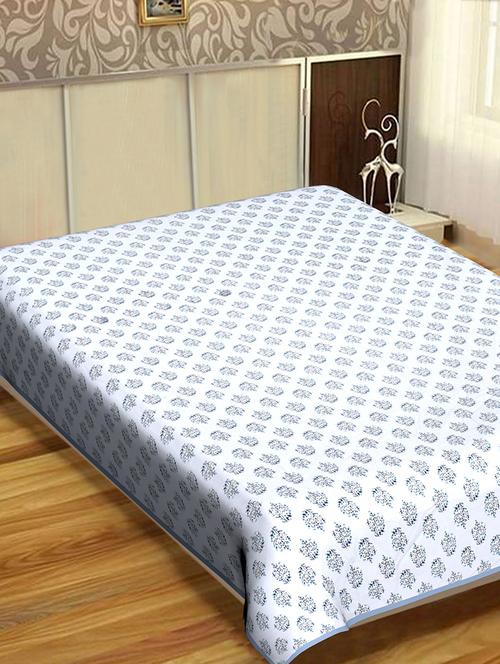 indhome life classic 100% cotton 200 tc jaipuri floral print single bedsheet(60 x 90 inches) - 18026511 - Very Small Image - 1