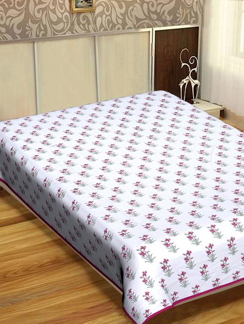 indhome life classic 100% cotton 200 tc jaipuri floral print single bedsheet(60 x 90 inches) - 18026513 - Very Small Image - 1
