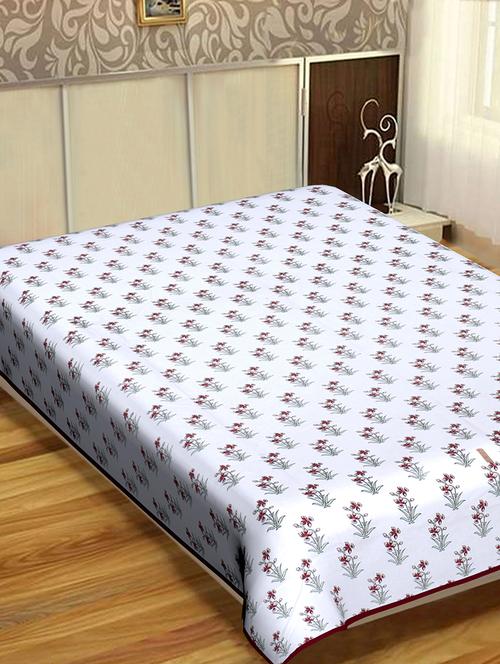 indhome life classic 100% cotton 200 tc jaipuri floral print single bedsheet(60 x 90 inches) - 18026517 - Very Small Image - 1