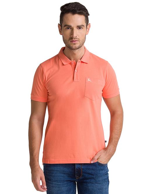 orange solid polo t-shirt - 18026519 - Very Small Image - 1