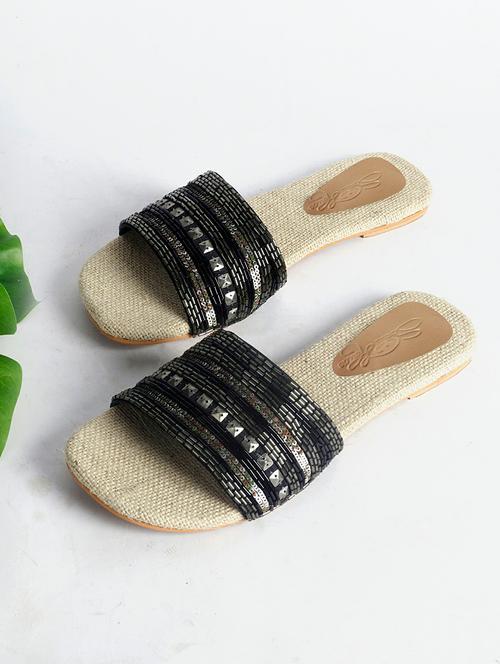 black slip on kolhapuri - 18026837 - Very Small Image - 1