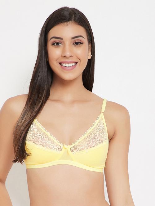 yellow solid regular bra - 18027045 - Very Small Image - 1