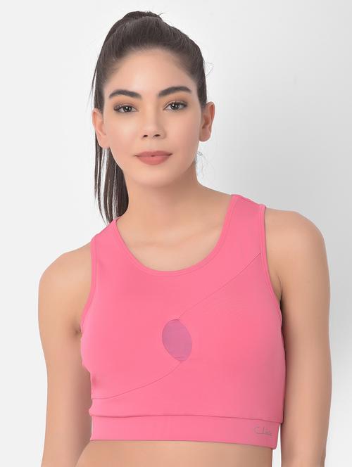 pink solid sports bra - 18027053 - Very Small Image - 1
