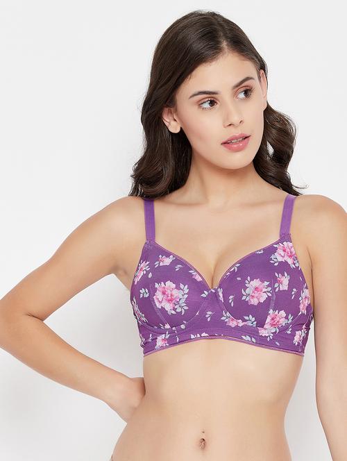 purple floral t-shirt bra - 18027062 - Very Small Image - 1