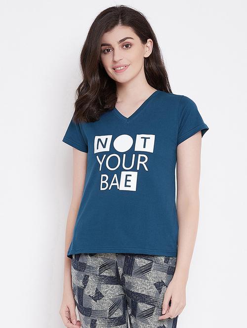 women's front print v neck t-shirt - 18027080 - Very Small Image - 1