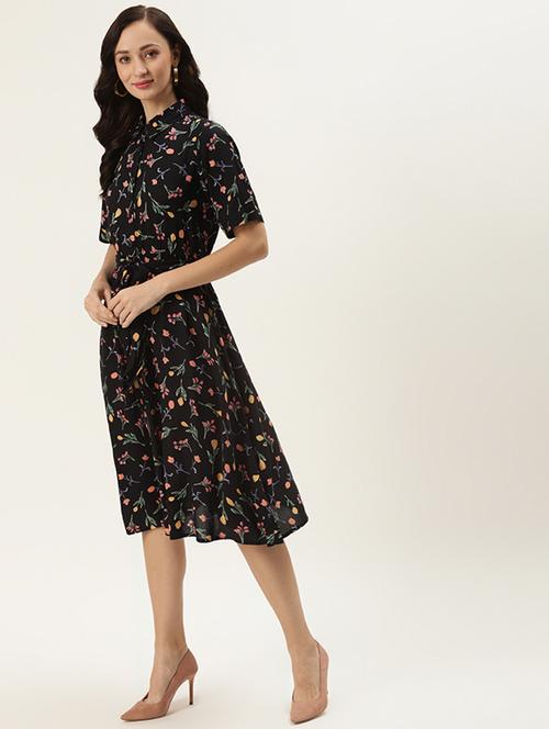 tie front floral shirt dress - 18027213 - Very Small Image - 1